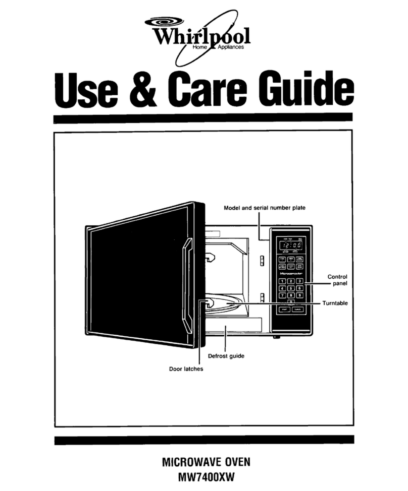 Whirlpool MW7400XW Use and care guide