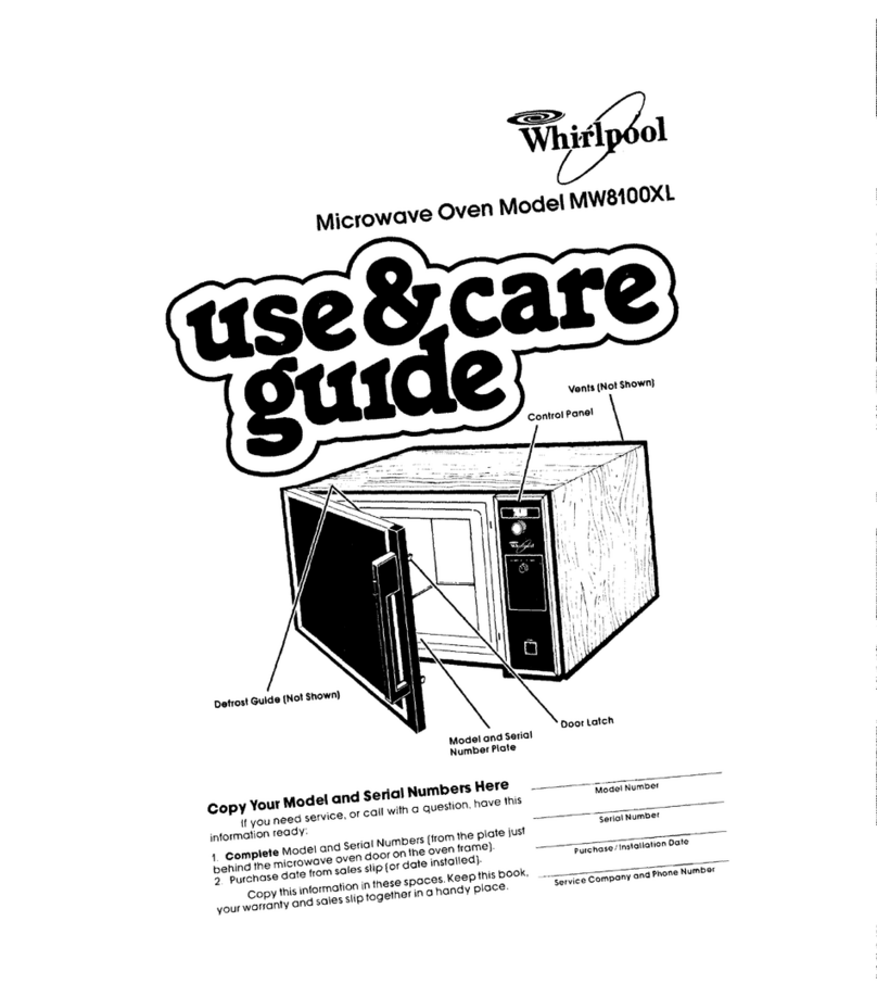 Whirlpool MW8100XL Use & care guide