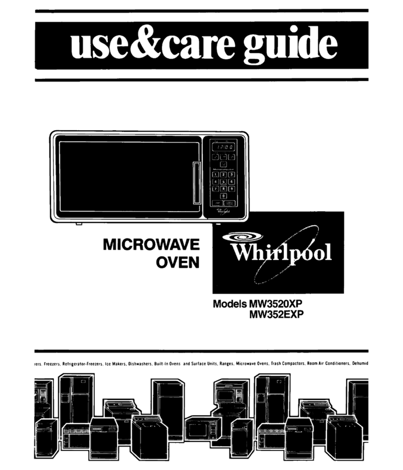 Whirlpool MW3520XP Use and care guide