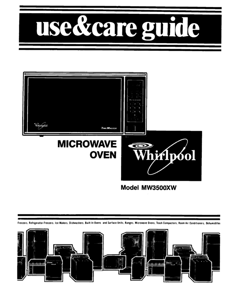 Whirlpool MW3500XW Use and care guide
