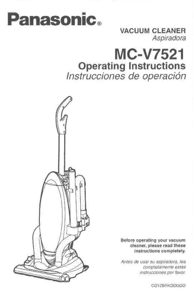 Panasonic MCV7521 - UPRIGHT VACUUM operating instructions