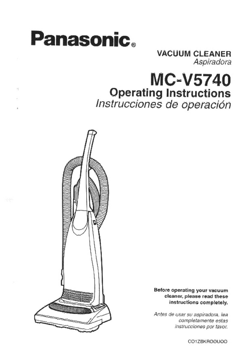 Panasonic MCV5740 - UPRIGHT VACUUM operating instructions