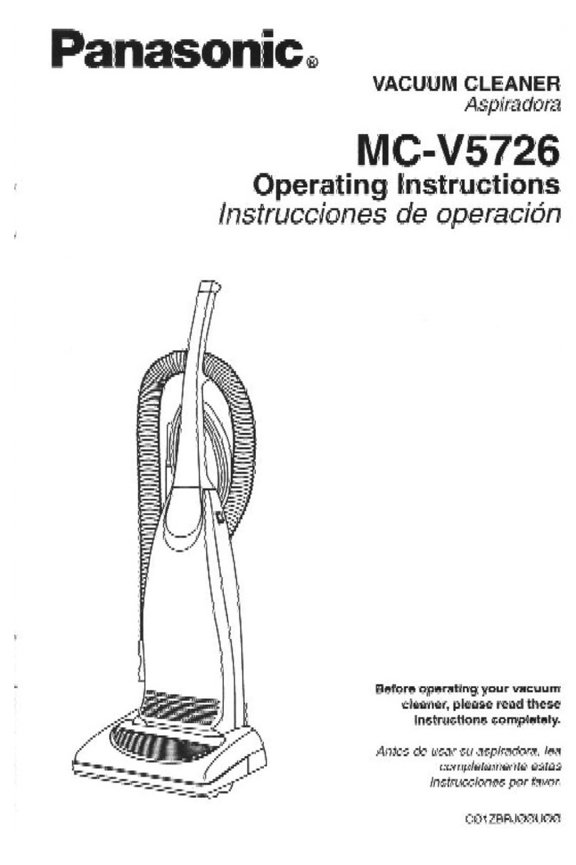 Panasonic MCV5726 - UPRIGHT VACUUM operating instructions