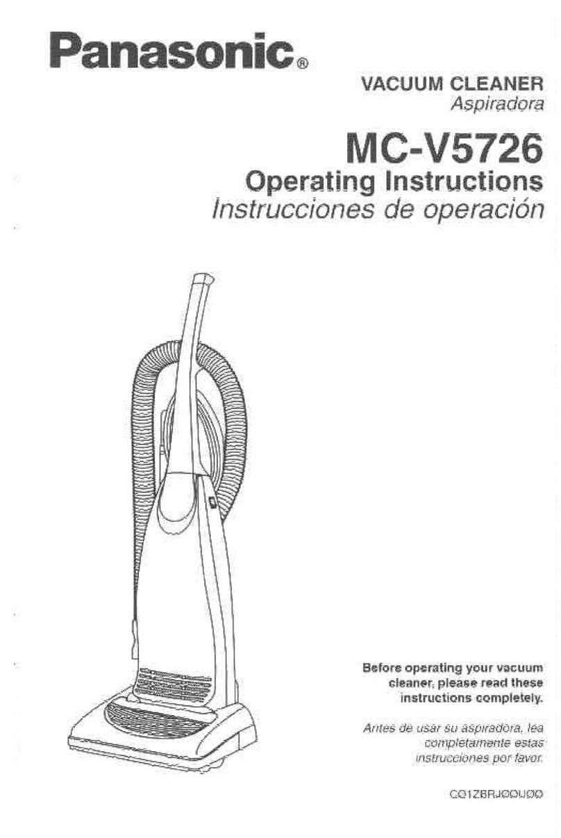 Panasonic MCV5726 - UPRIGHT VACUUM operating instructions