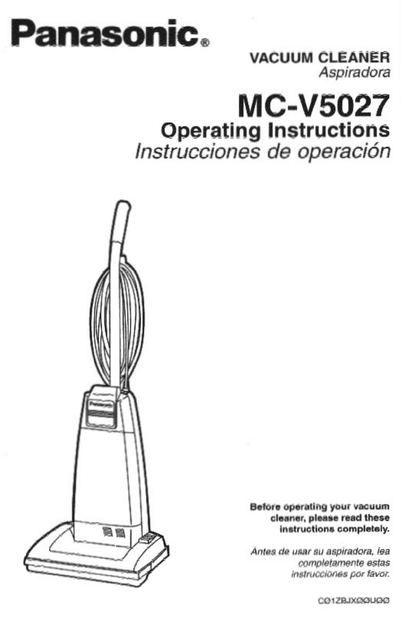 Panasonic MCV5027 - UPRIGHT VACUUM operating instructions