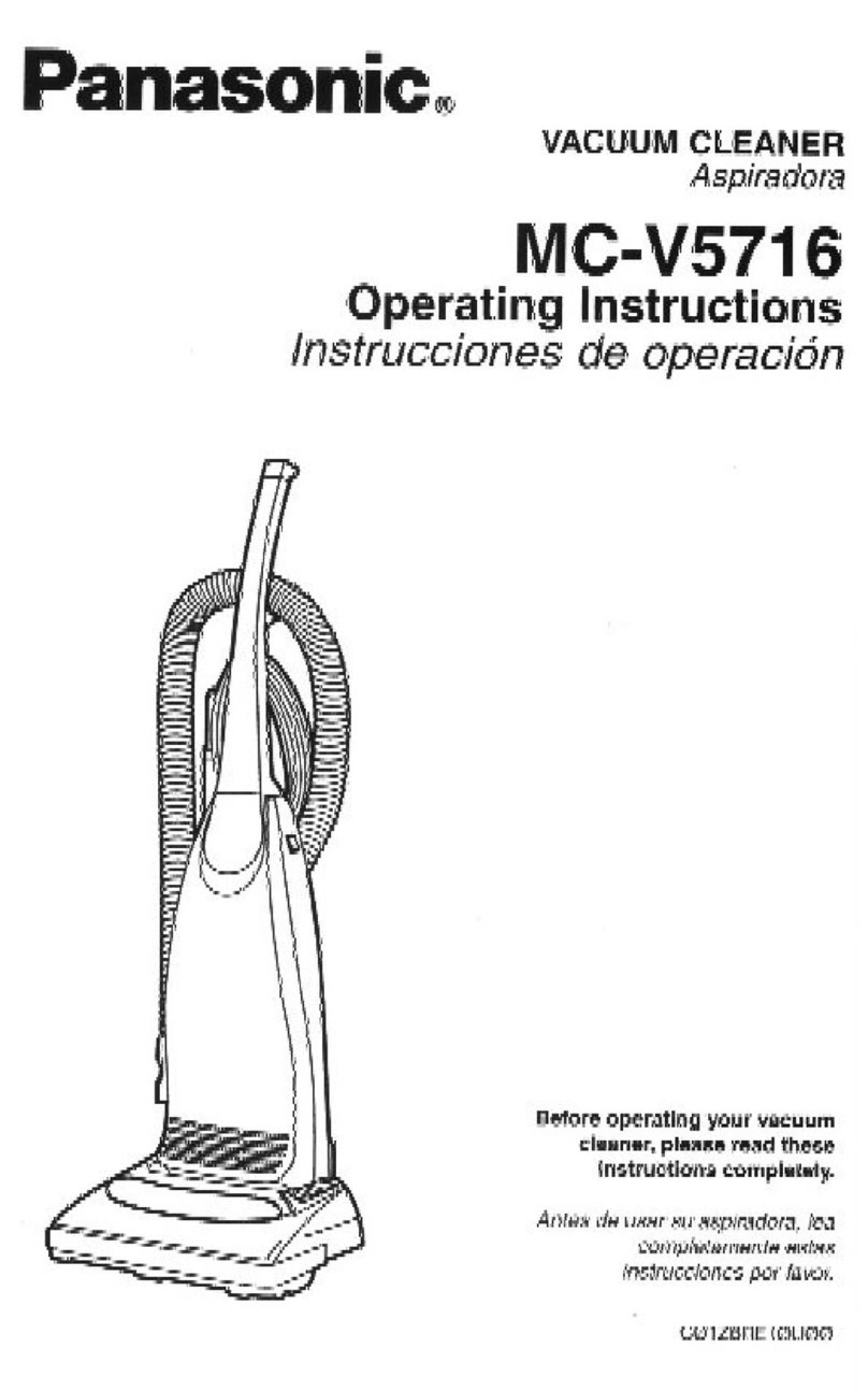 Panasonic MCV5716 - UPRIGHT VACUUM operating instructions