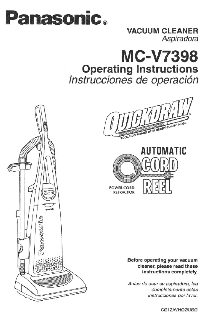 Panasonic MCV7398 - UPRIGHT VACUUM operating instructions Panasonic MCV7398 - UPRIGHT VACUUM operating instructions