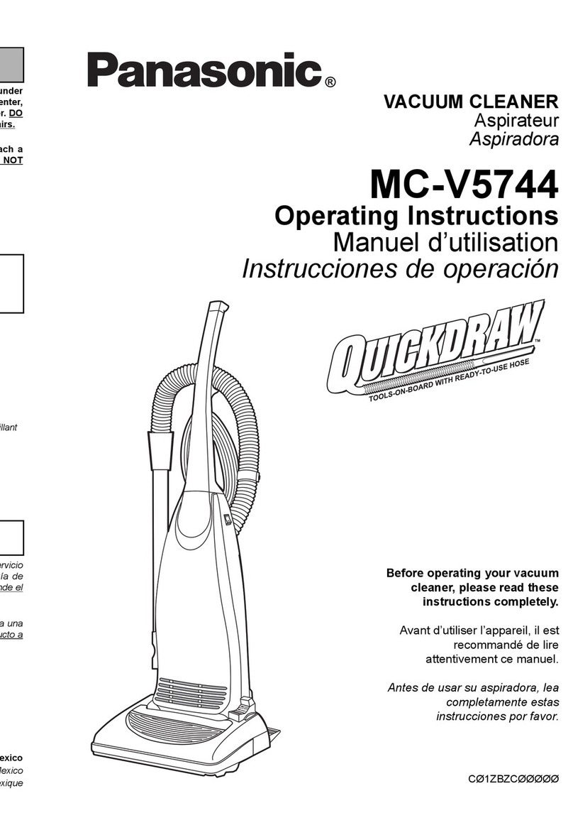Panasonic MCV5744 - UPRIGHT VACUUM operating instructions
