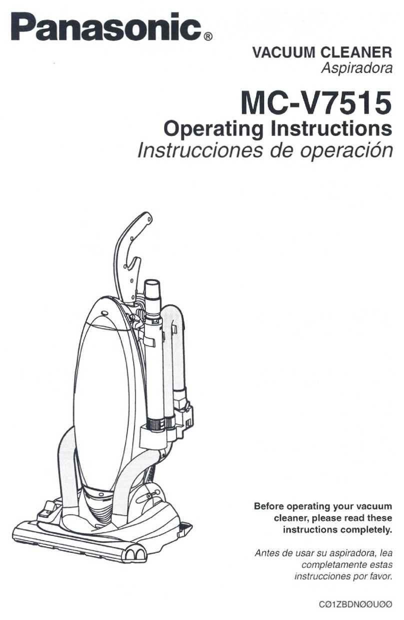 Panasonic MCV7515 - UPRIGHT VACUUM operating instructions