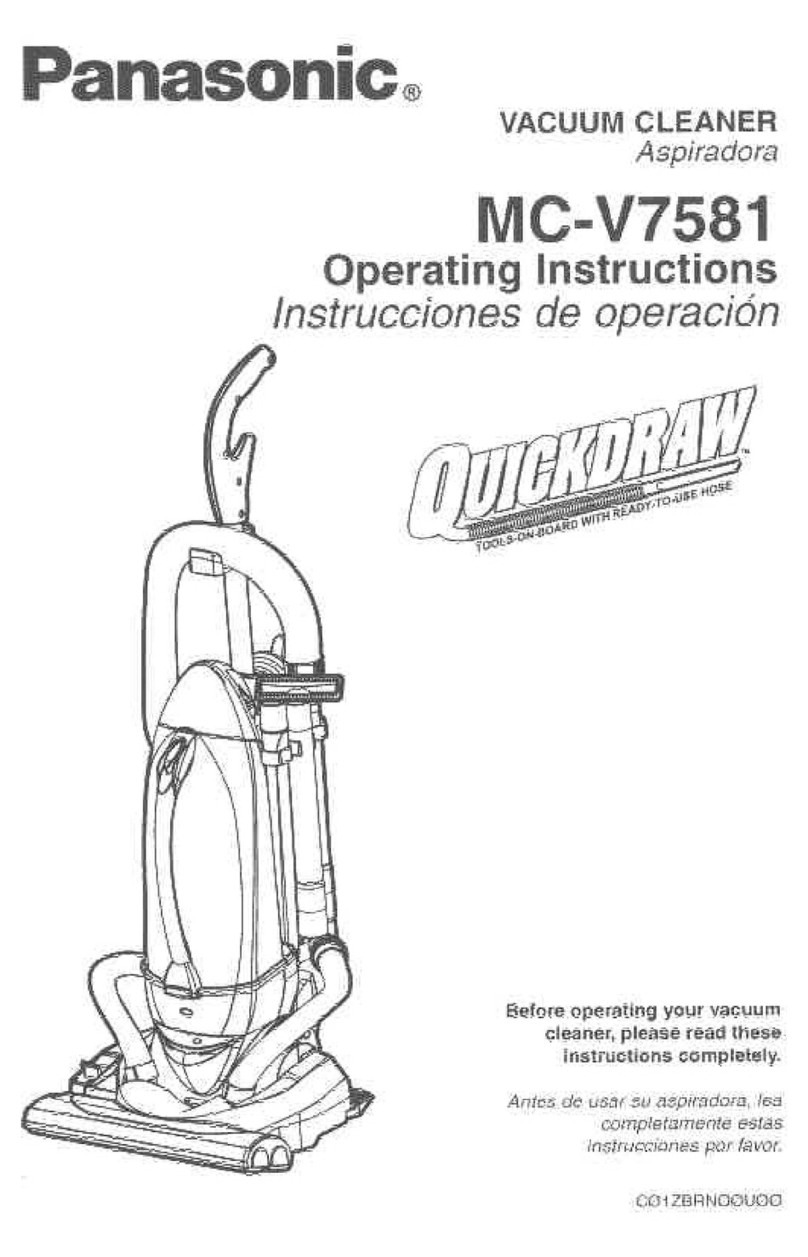 Panasonic MCV7581 - UPRIGHT VACUUM operating instructions