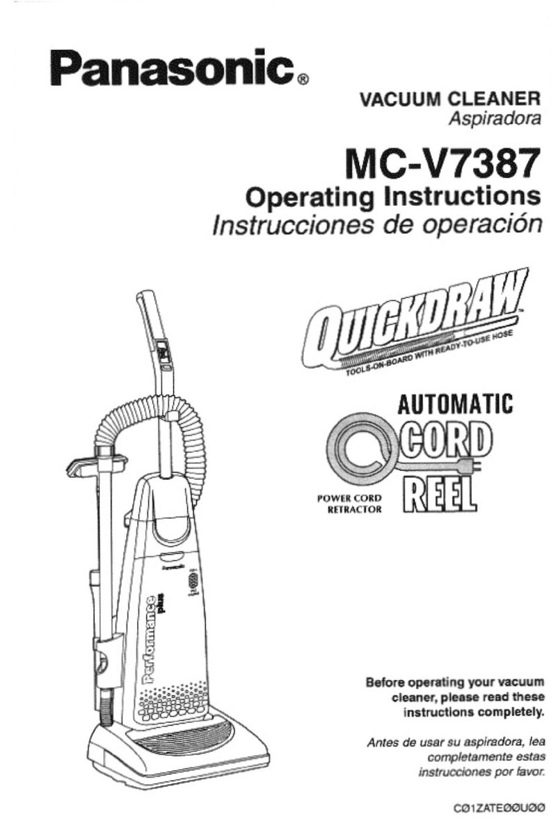Panasonic MCV7387 - UPRIGHT VACUUM operating instructions