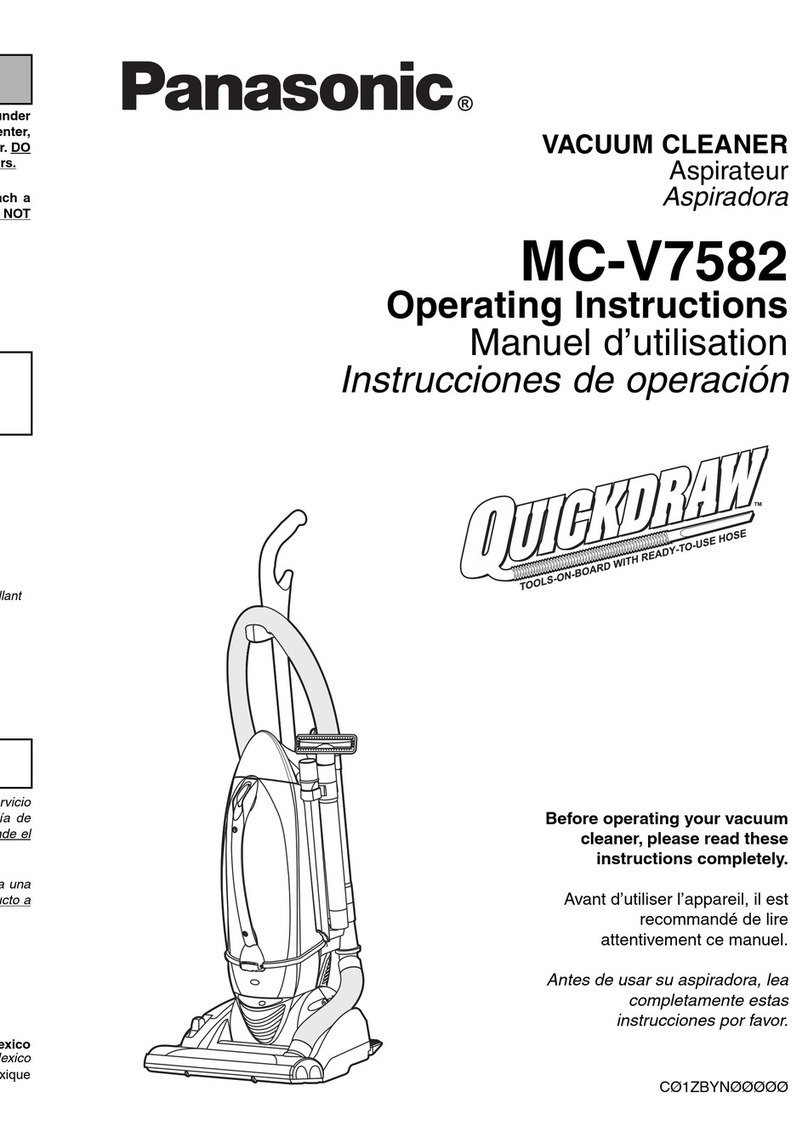 Panasonic MCV7582 - UPRIGHT VACUUM operating instructions