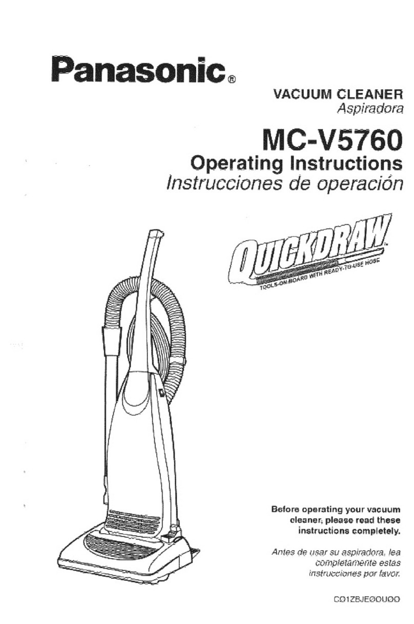 Panasonic MCV5760 - UPRIGHT VACUUM operating instructions