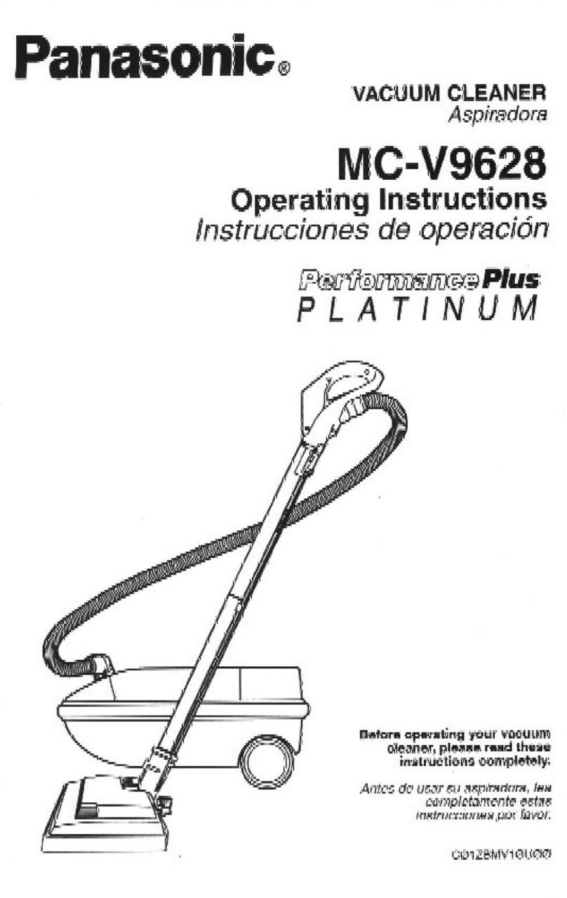 Panasonic MCV9628 - CANISTER VAC.-PLAT operating instructions