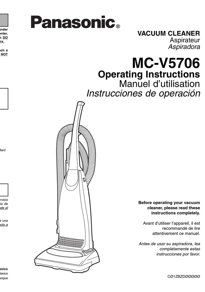 Panasonic MCV5706 - UPRIGHT VACUUM operating instructions