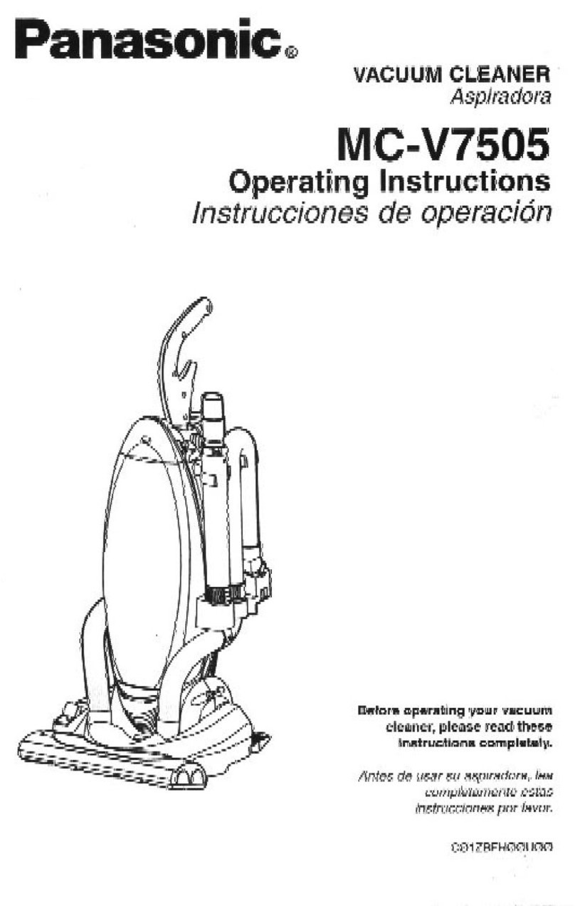 Panasonic MCV7505 - UPRIGHT VACUUM operating instructions