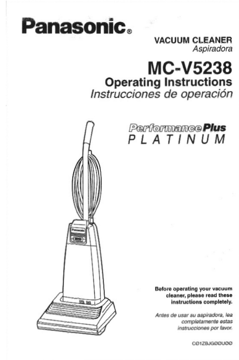 Panasonic MCV5238 - UPRIGHT VACUUM PLAT operating instructions
