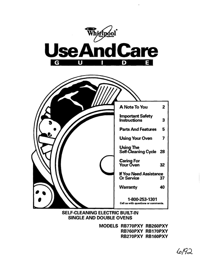 Whirlpool RB17OPXY Use and care guide