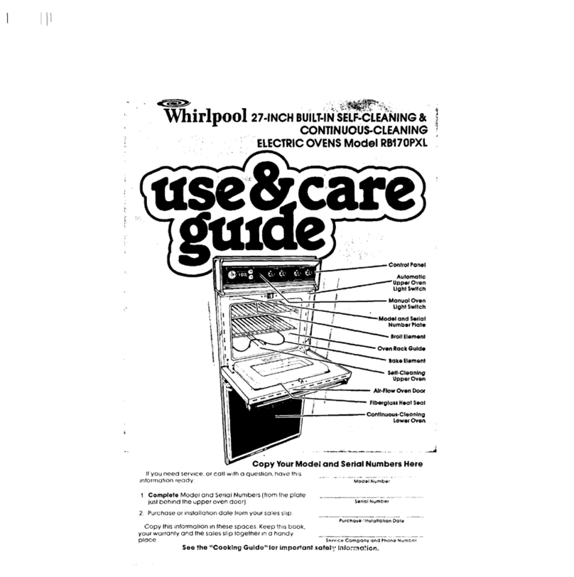 Whirlpool RB170PXL Use and care guide