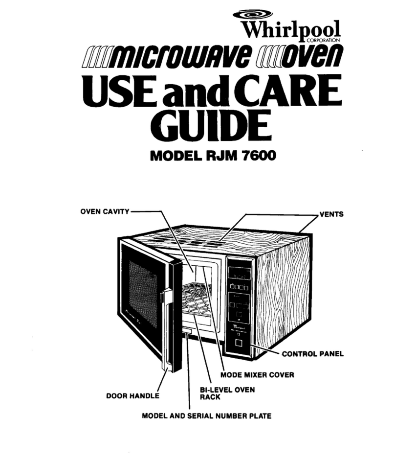 Whirlpool RJM 7600 Use and care guide