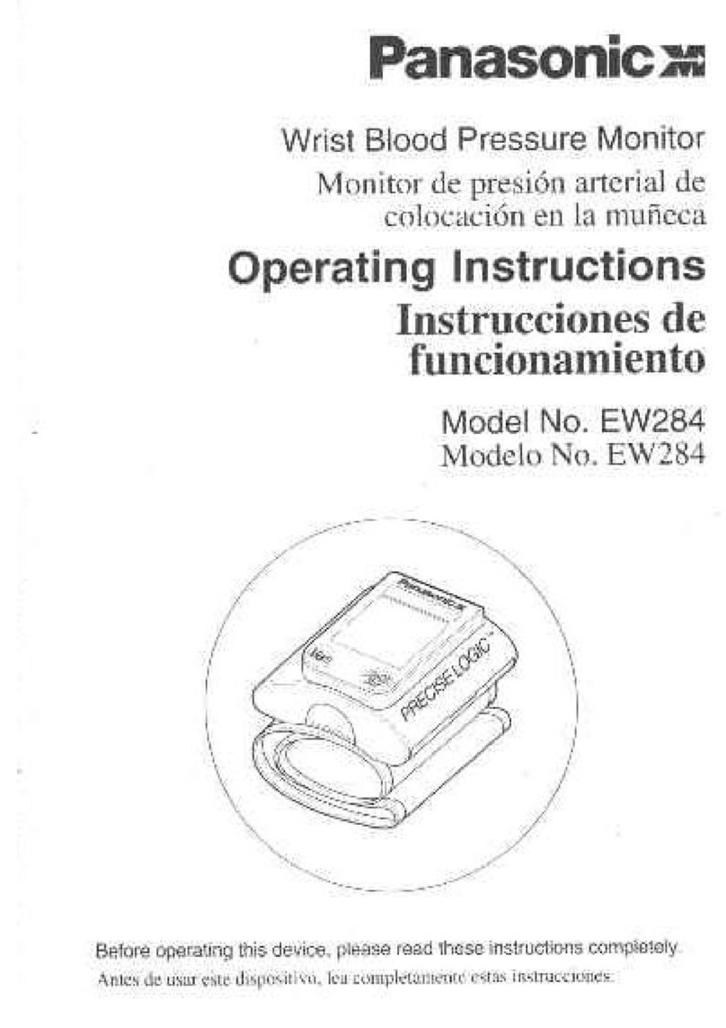 Panasonic EW284 - WRIST BP MONITOR User manual