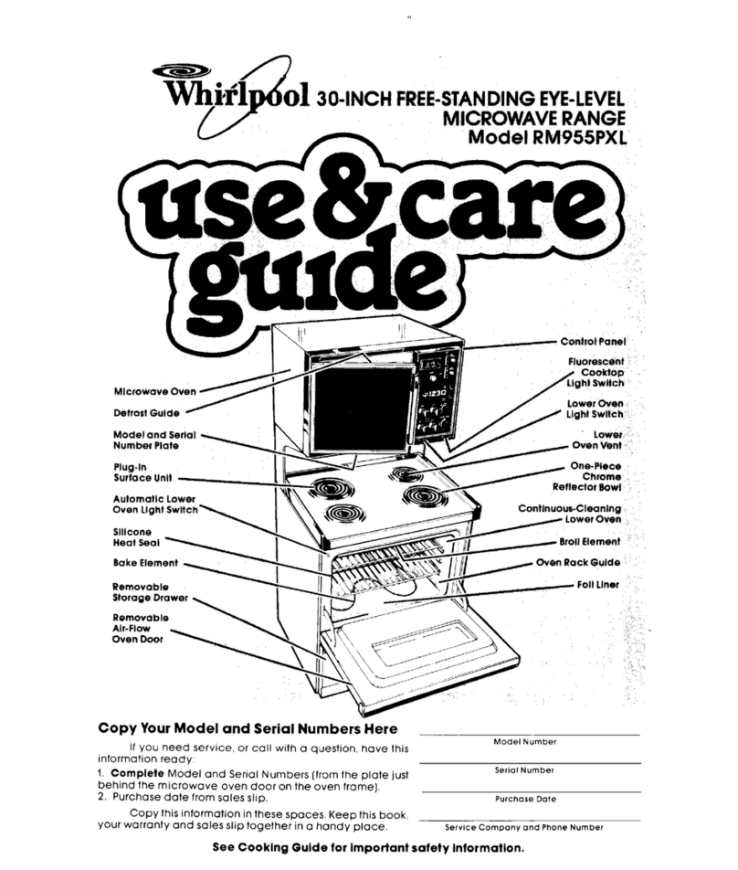 Whirlpool RM955PXt Use & care guide