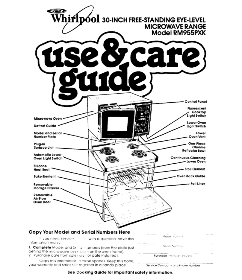 Whirlpool RM955PXK User manual