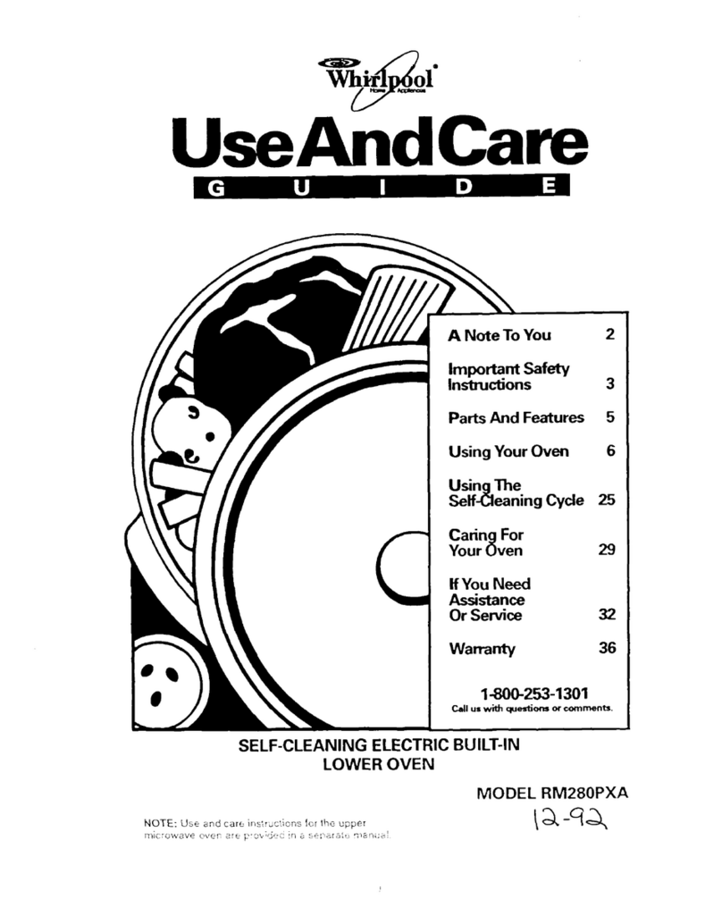 Whirlpool RM280PXA Use and care guide