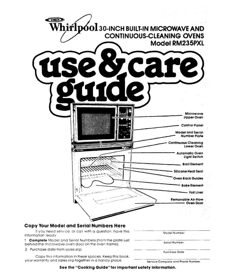 Whirlpool RM235PXL User manual