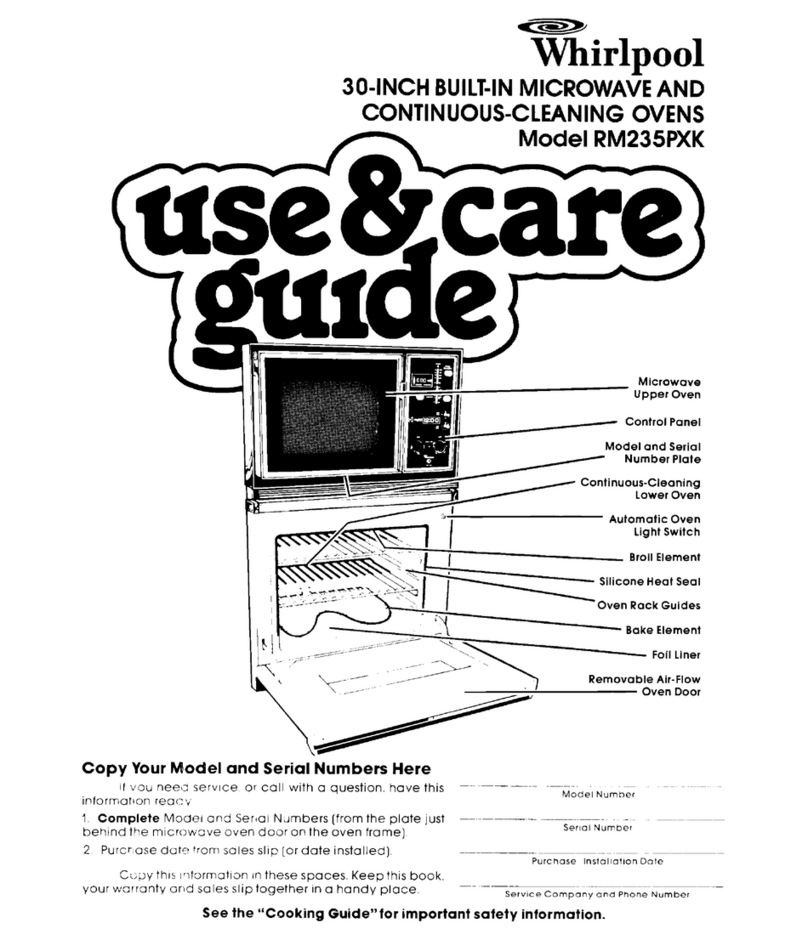 Whirlpool RM235PXK Use & care guide