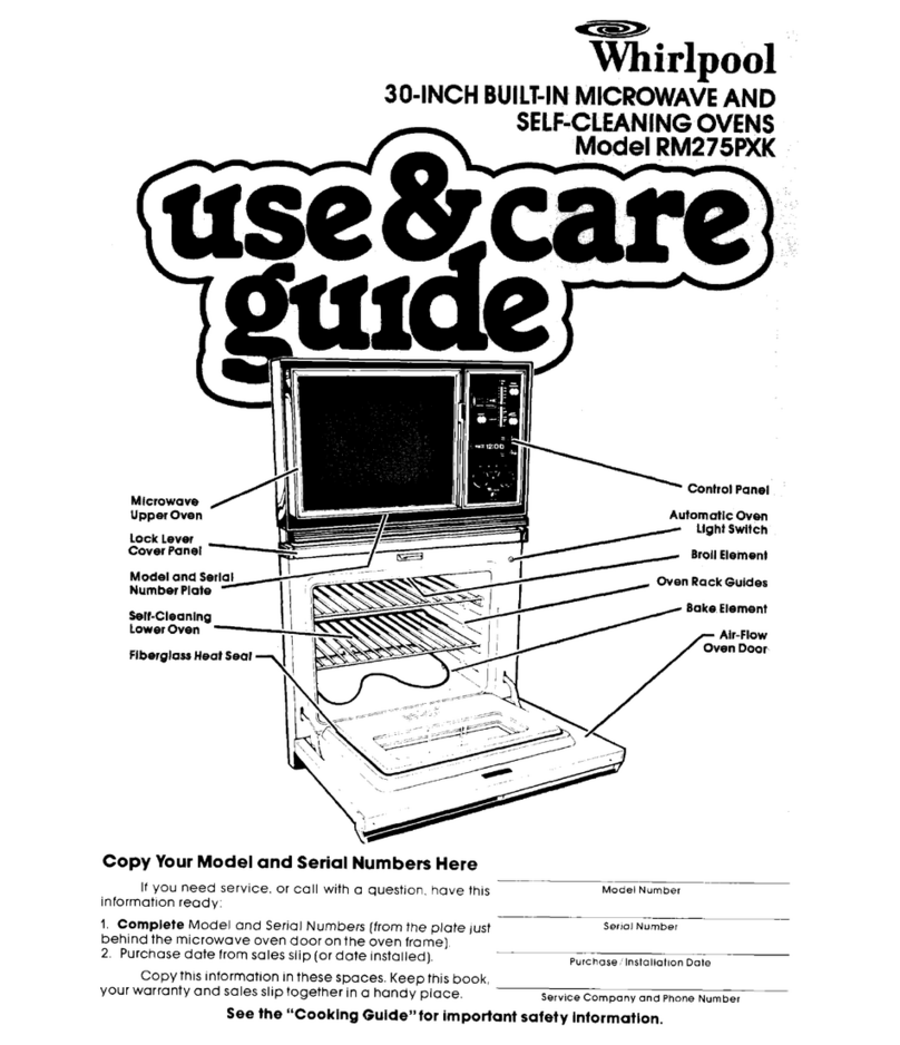 Whirlpool RM275PXK Use & care guide