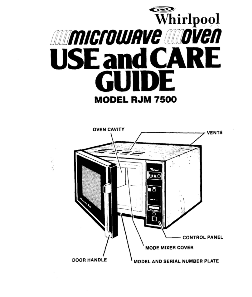 Whirlpool RJM 7500 Use and care guide