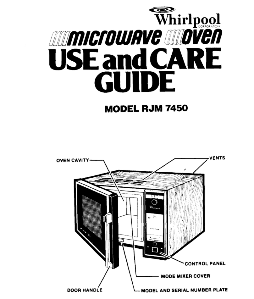 Whirlpool RJM 7450 Use and care guide