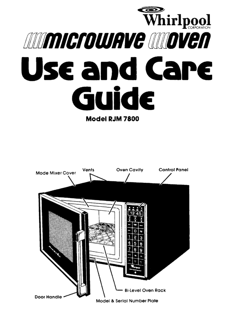 Whirlpool RJM 7800 Use and care guide