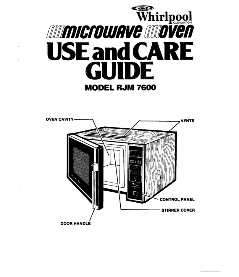 Whirlpool RJM 7600 Use and care guide