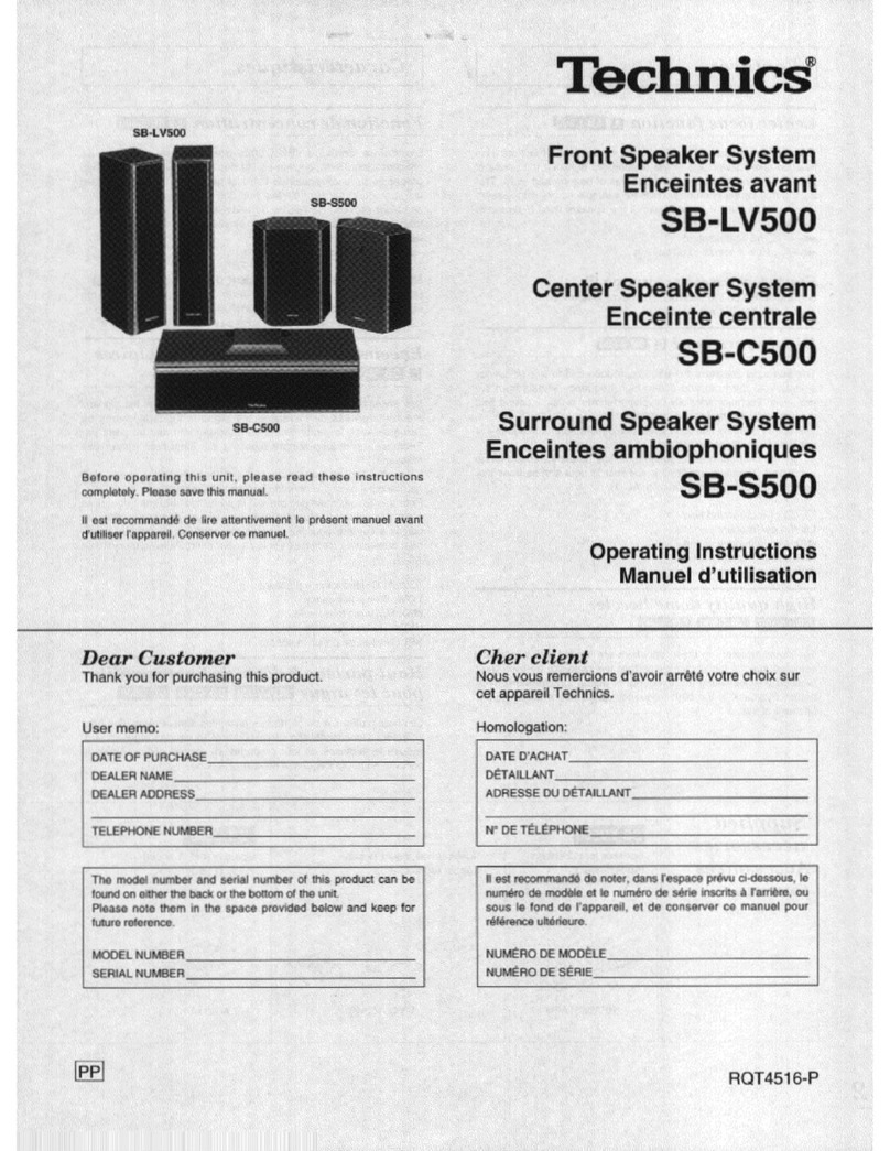 Technics SB-S500 User manual