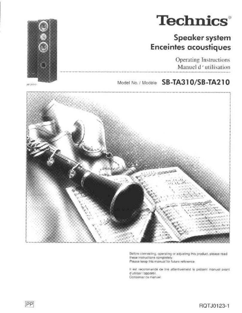 Technics SB-TA210K User manual Technics SB-TA210K User manual