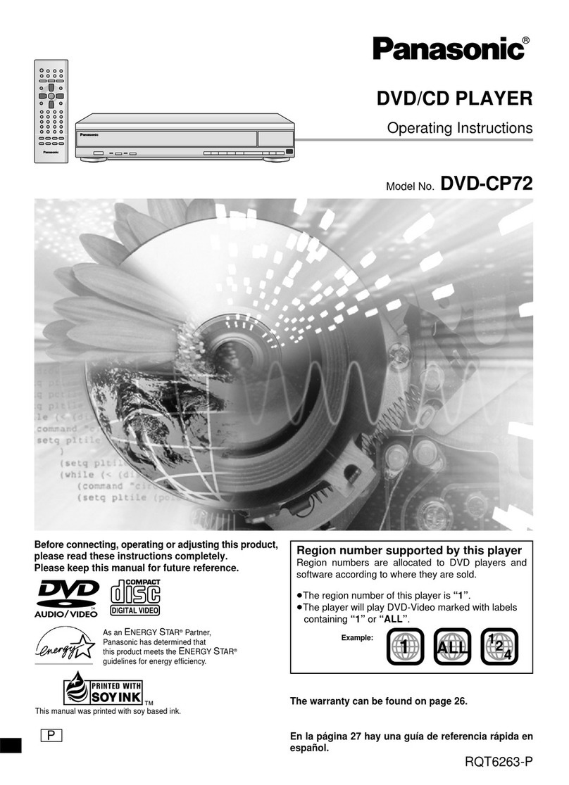Panasonic DVD-CP72S Operating User manual Panasonic DVD-CP72S Operating User manual
