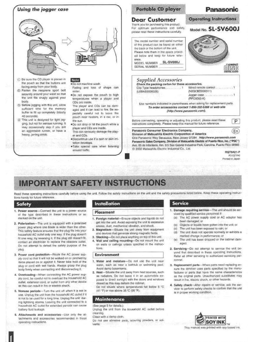Panasonic SL-SV600J User manual