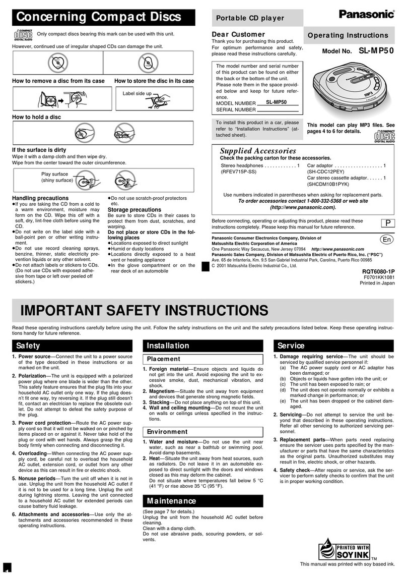 Panasonic SL-MP50 operating instructions