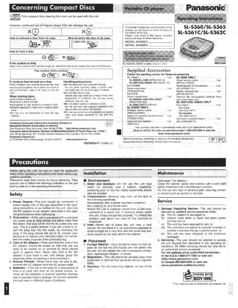 Panasonic SL-S361C User manual