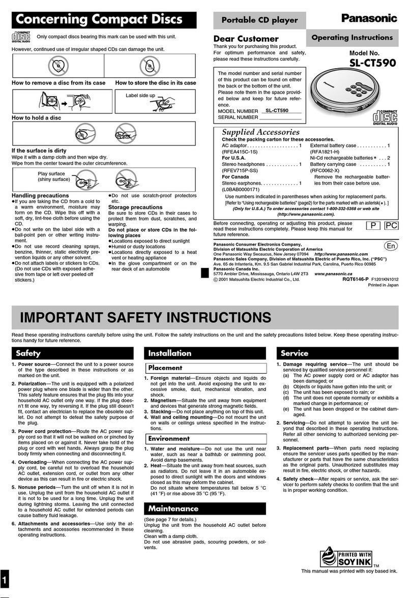 Panasonic SL-CT590 User manual
