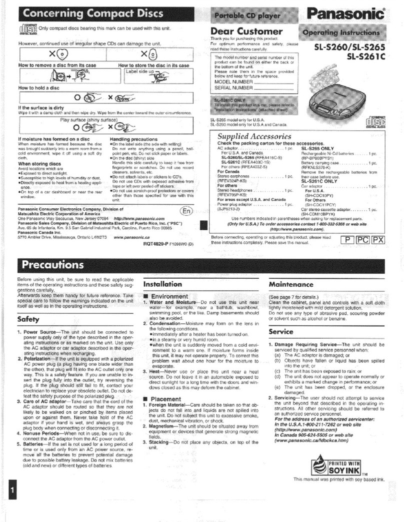 Panasonic SL-S261C User manual