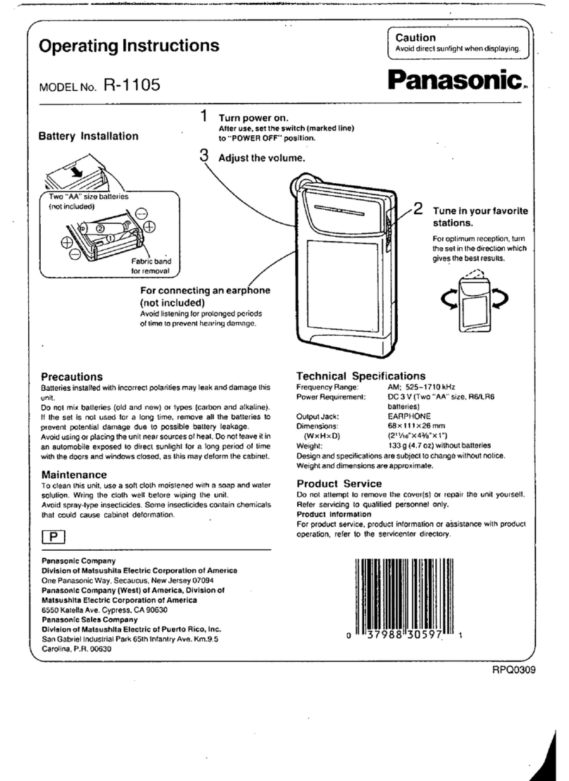 Panasonic R-1105 User manual Panasonic R-1105 User manual