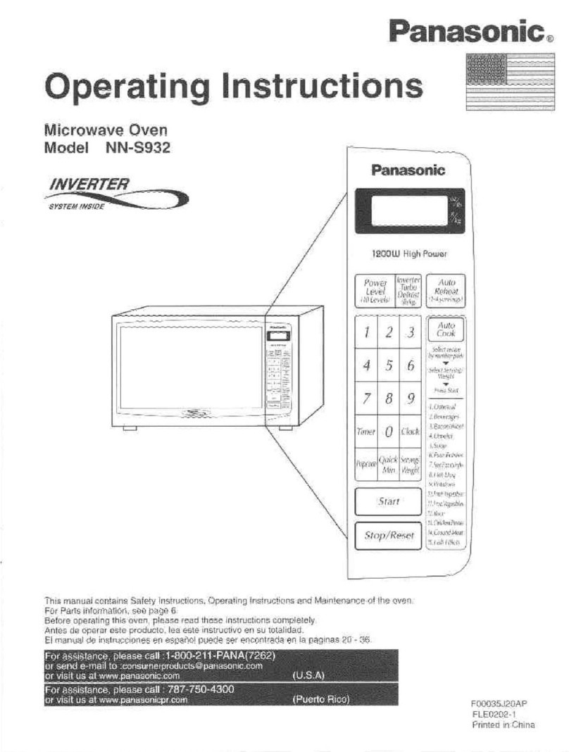 Panasonic NN-S932BF operating instructions