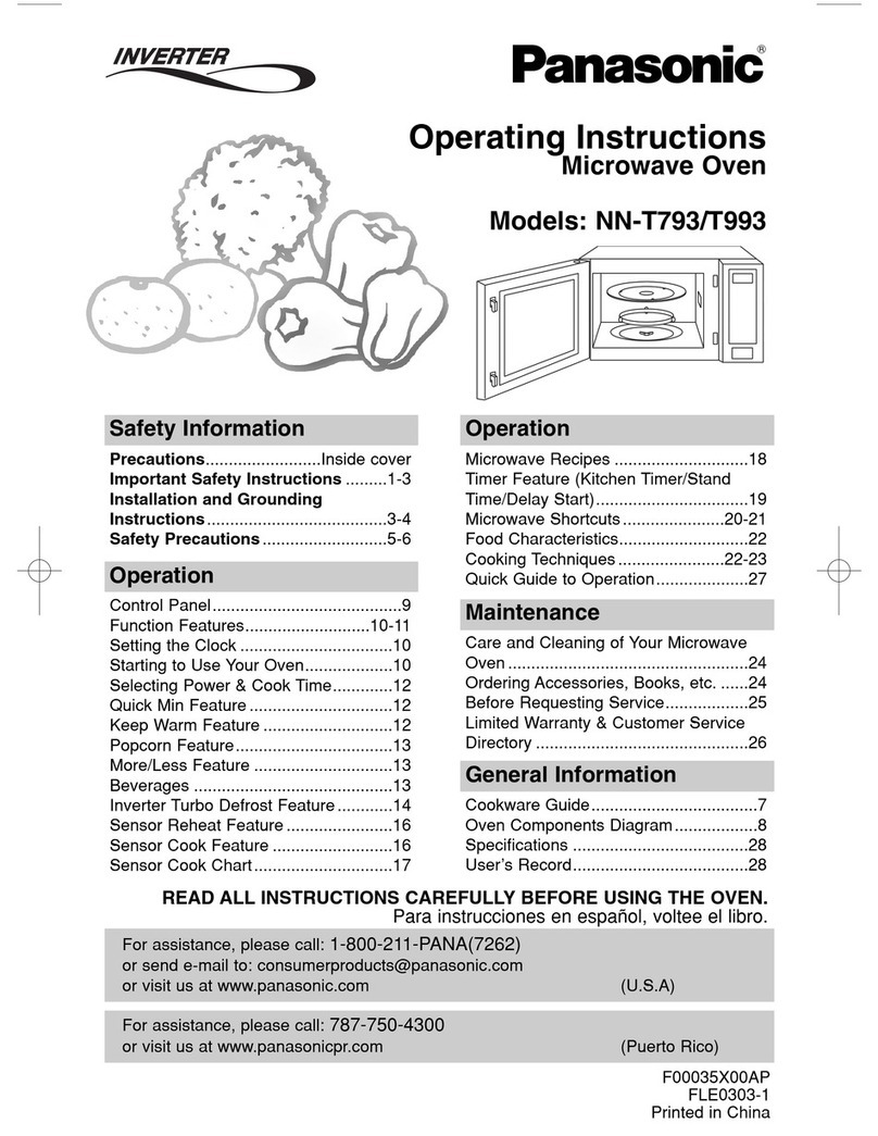 Panasonic NN-T993SF User manual Panasonic NN-T993SF User manual