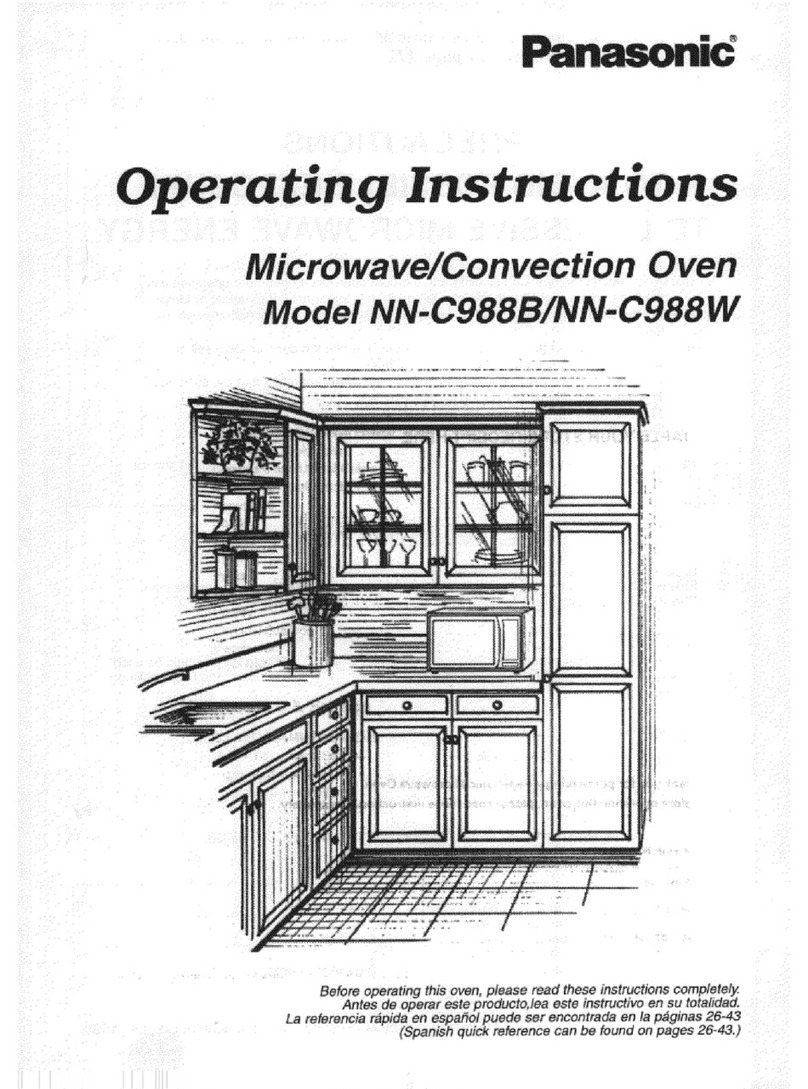 Panasonic NNC988W - MICROWAVE CONV. OVEN operating instructions