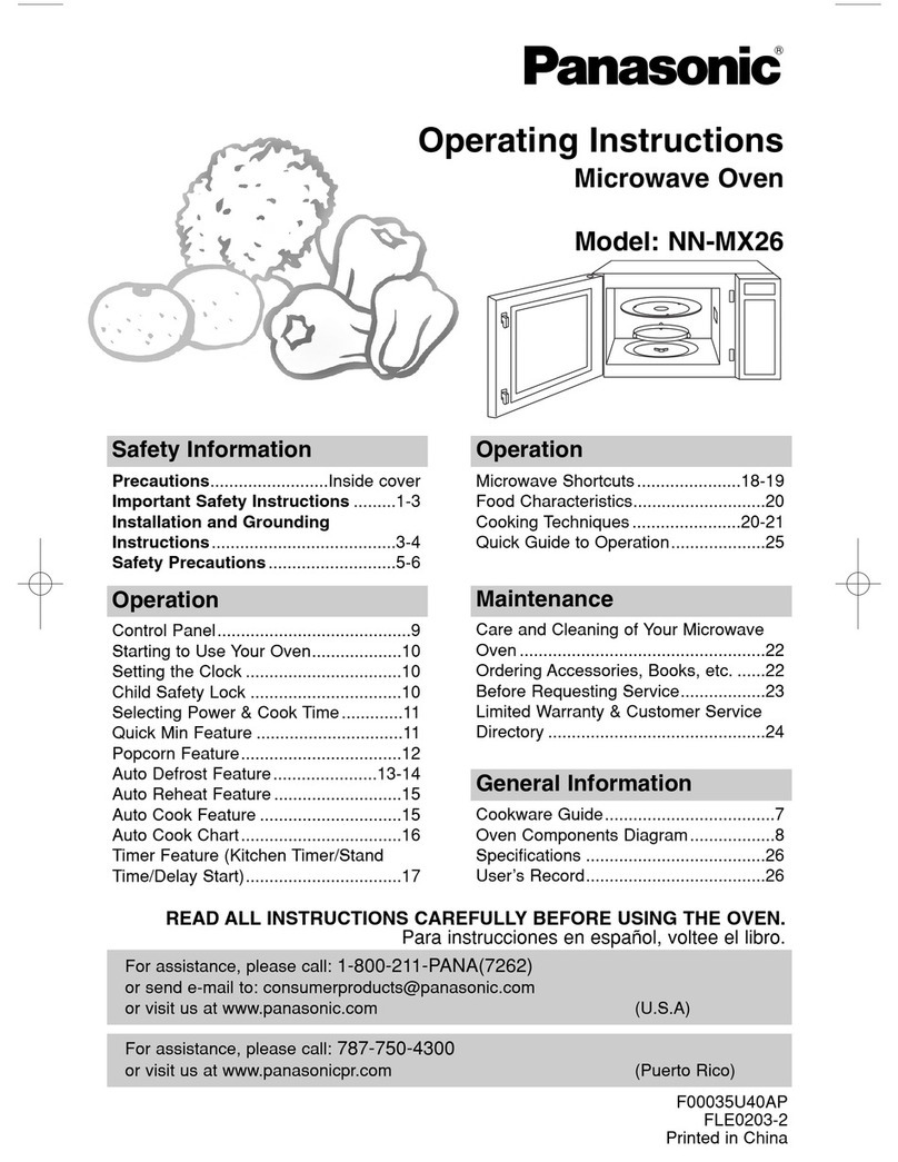 Panasonic NN-MX26BF operating instructions