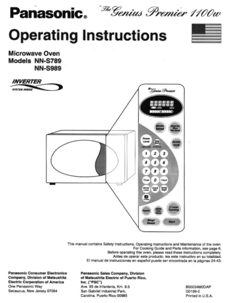 Panasonic NN-S989BA operating instructions
