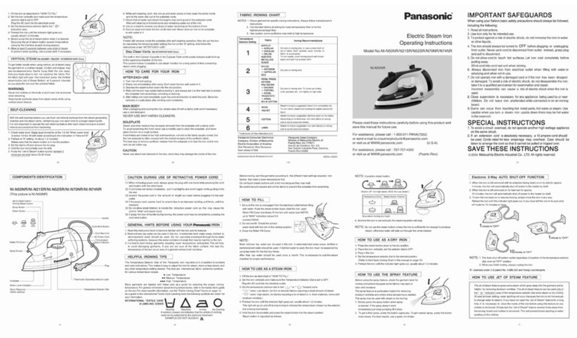 Panasonic NI-N50NR operating instructions